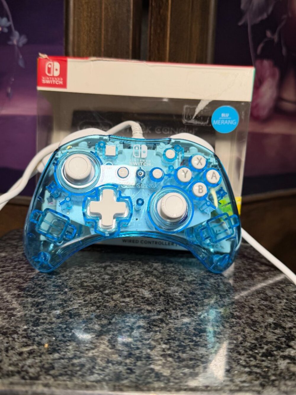 PDP Rock Candy Blu-Merang Wired Nintendo Switch Controller Blue 500-181 Box